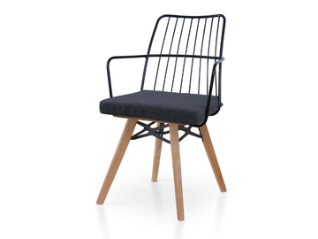 MIA M VITO - Powder coated steel chair with armrests by 5A Design
