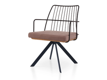 MIA XL SPIDER - Trestle-based powder coated steel chair with armrests by 5A Design