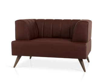OFFSET LOUNGE - Upholstered leather armchair with armrests by 5A Design