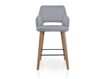 PARADISE BAR OAK - High fabric stool with footrest by 5A Design