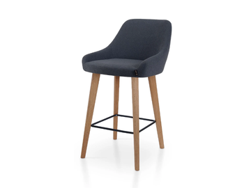 PREMIERE BAR OAK - High fabric stool with footrest by 5A Design
