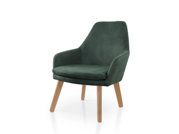 PREMIERE LOUNGE OAK - Leather easy chair with armrests by 5A Design