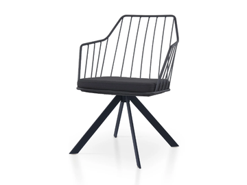PREMIERE METAL SPIDER - Trestle-based powder coated steel chair with armrests by 5A Design