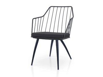 PREMIERE METAL TIFFANY - Powder coated steel chair with armrests by 5A Design
