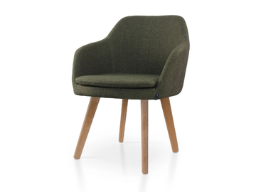 PREMIERE OAK - Fabric chair with armrests by 5A Design