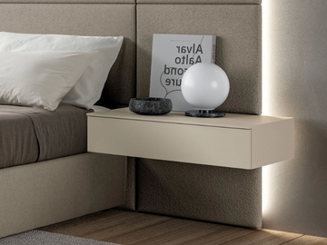 FLY - Wall-mounted melamine-faced chipboard bedside table with drawers by Adok
