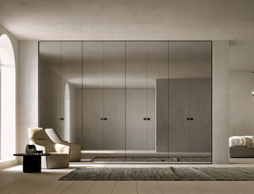LINE - Sectional mirrored glass wardrobe by Adok