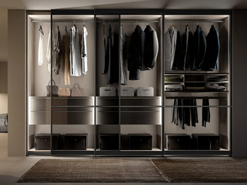PLANE - Glass wardrobe with sliding doors by Adok
