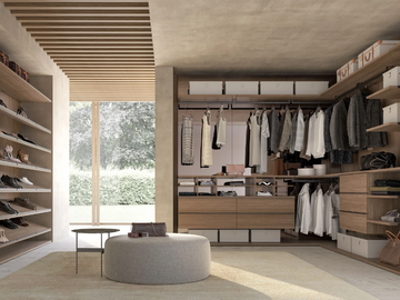 UP&DOWN - Sectional wooden walk-in wardrobe by Adok