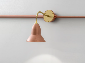 MULTIBOX SYSTEM - LED adjustable copper wall lamp with swing arm by Aldo Bernardi