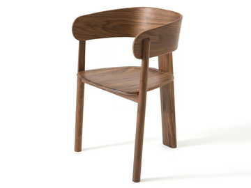 MARAIS - Walnut chair with armrests by AMPM