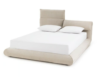 PAOL - Upholstered fabric double bed with adjustable headrest by AMPM