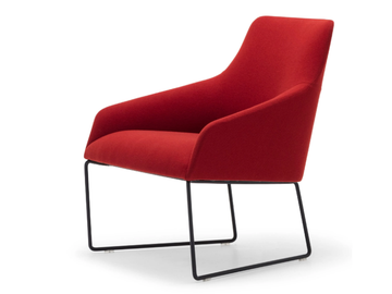 ALYA BU1539 - Sled base fabric easy chair with armrests by Andreu World