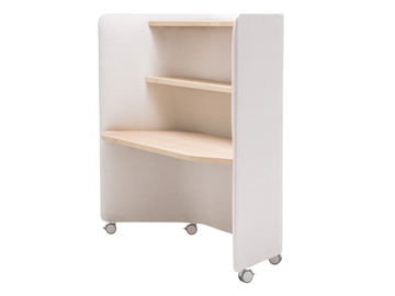 IN OUT OFFICE ME2261 - Workstation desk with sound absorbing screens with casters by Andreu World