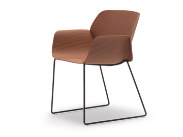 NUEZ SO2790 - Sled base plastic garden chair with armrests by Andreu World