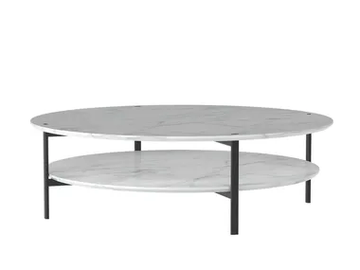 RUTA TABLE ME1993 - Round Carrara marble coffee table by Andreu World