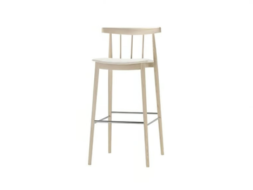 SMILE BQ0328 / BQ0347 - High beech stool with integrated cushion with footrest by Andreu World