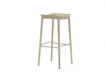 SMILE BQ0329 / BQ0351 - High beech barstool with footrest by Andreu World