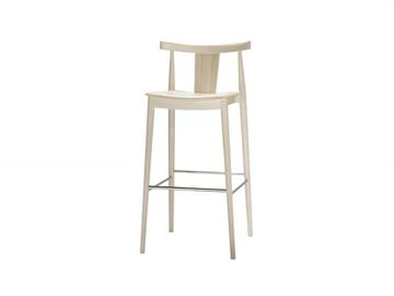 SMILE BQ0338 / BQ0349 - High beech stool with integrated cushion with footrest by Andreu World