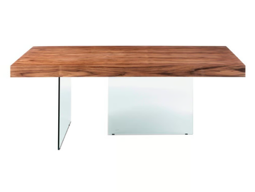 1028 - Rectangular wood and glass dining table by Angel Cerdá