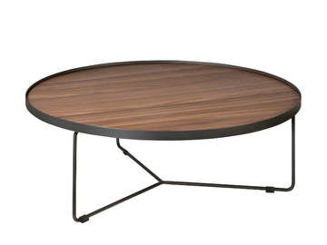 2006 - Low round walnut coffee table by Angel Cerdá
