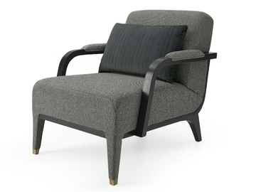 DILAN - Fabric armchair with armrests by A.R. Arredamenti