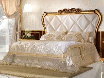 GRAND ROYAL - Double bed with upholstered headboard by A.R. Arredamenti