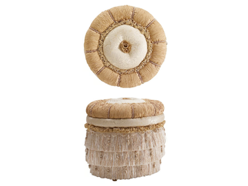 GRAND ROYAL - Round fabric pouf by A.R. Arredamenti