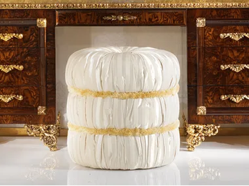 GRAND ROYAL - Round fabric pouf by A.R. Arredamenti