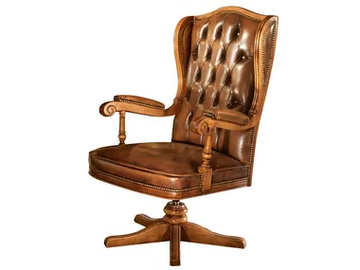GRAND ROYAL - Tufted swivel leather armchair by A.R. Arredamenti