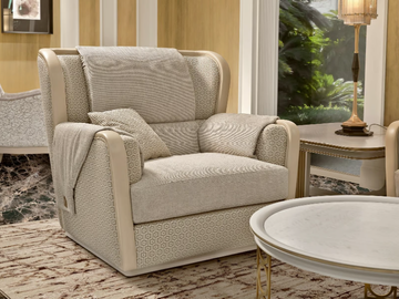 OLIVER - Fabric armchair with armrests by A.R. Arredamenti