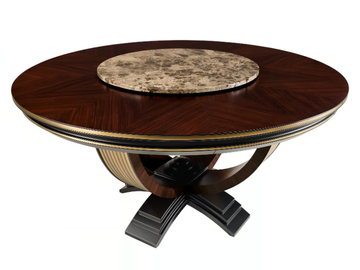 OLIVER - Round table with Lazy Susan by A.R. Arredamenti