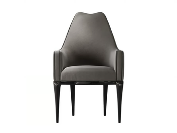 VICTOR - Upholstered leather chair with armrests by A.R. Arredamenti