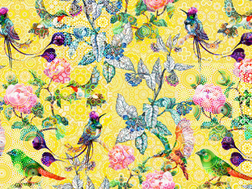 EXOTIC MOSAIC - Digital printing wallpaper with floral pattern by Architects Paper