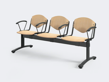 OMNIA CONTRACT - Beam seating with armrests by Ares Line