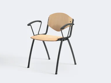 OMNIA CONTRACT - Stackable chair with armrests by Ares Line