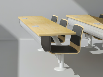 THESI - Modular bench desk with integrated chairs by Ares Line