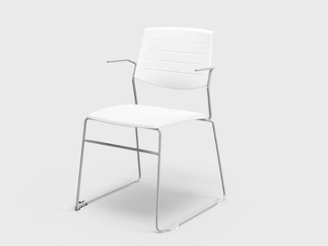 ZERO9 FILO - Stackable sled base plastic chair with armrests by Ares Line