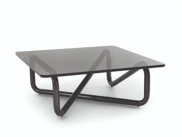 INFINITY - Square glass and steel coffee table by Arflex