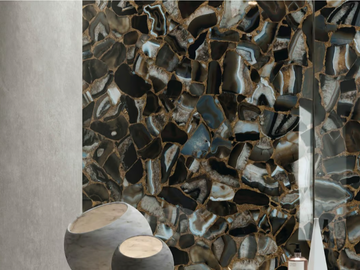 AGATA BLACK - Porcelain stoneware wall/floor slabs with marble effect by ARIOSTEA