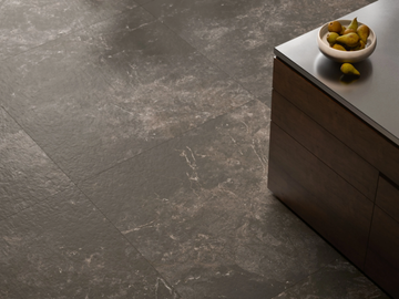 TWIN.S - LICORICE - Rectified porcelain stoneware wall/floor slabs with concrete effect by ARIOSTEA