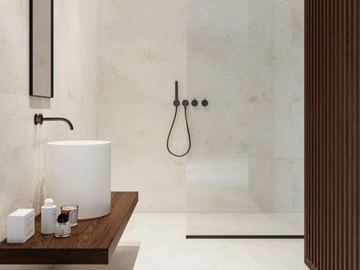 TWIN.S - PLASTER - Rectified porcelain stoneware wall/floor slabs with concrete effect by ARIOSTEA