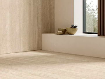 ULTRA MARMI - TRAVERTINO ROMANO - Porcelain stoneware wall/floor slabs with marble effect by ARIOSTEA
