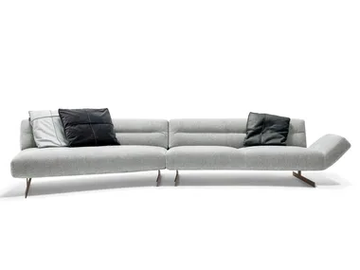 NASH - Sled base fabric sofa by Arketipo