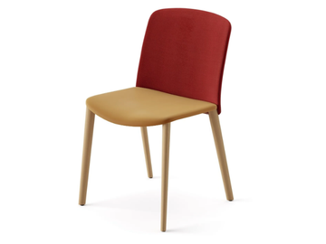 MIXU - Upholstered fabric chair with oak legs by Arper