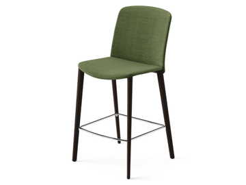 MIXU - Upholstered fabric stool with oak legs by Arper