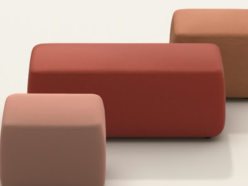 PIX CUBO - Rectangular fabric pouf by Arper