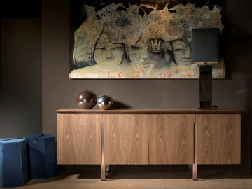 LEONARDO L413N - Walnut sideboard with doors by Arte Brotto
