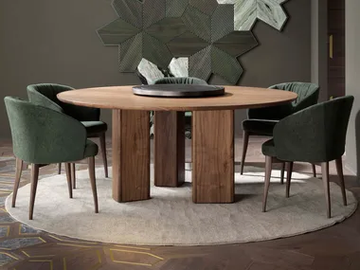 LEONARDO L664/150 - Round walnut table by Arte Brotto