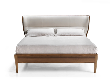 LEONARDO L973N - Contemporary style walnut double bed by Arte Brotto